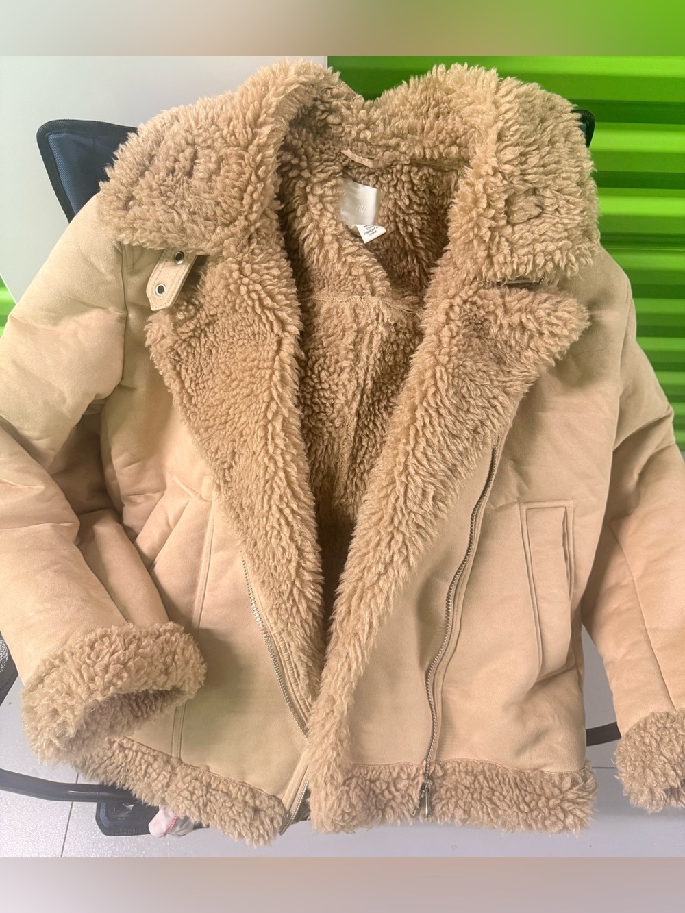 Cozy Tan Faux Shearling Jacket - Women’s Warm Coat